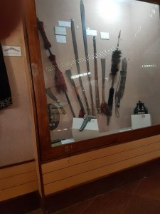 Museum displaying aged old kings weapons majuli