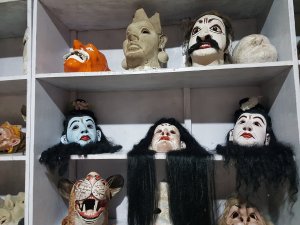 Masks displayed at Samugudi Sastra Colourful Masks deities displayed Samugudi Sastra Majuli