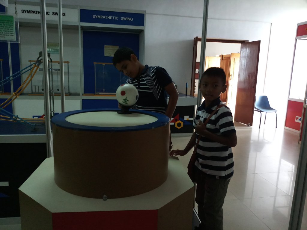 Kids playing in science centre museum in kalimpong