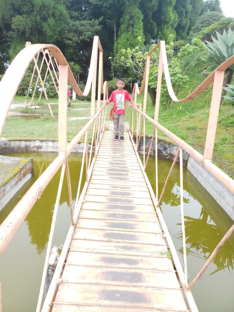 Pic of a kid on brigde at Delo  Park