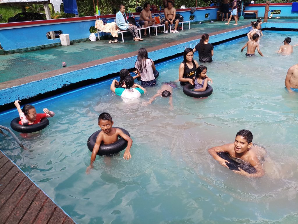 Kids are swimming in pudung  swimming pool