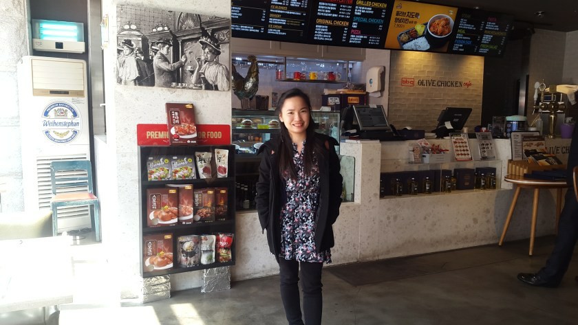 A girl inside a shop in korea