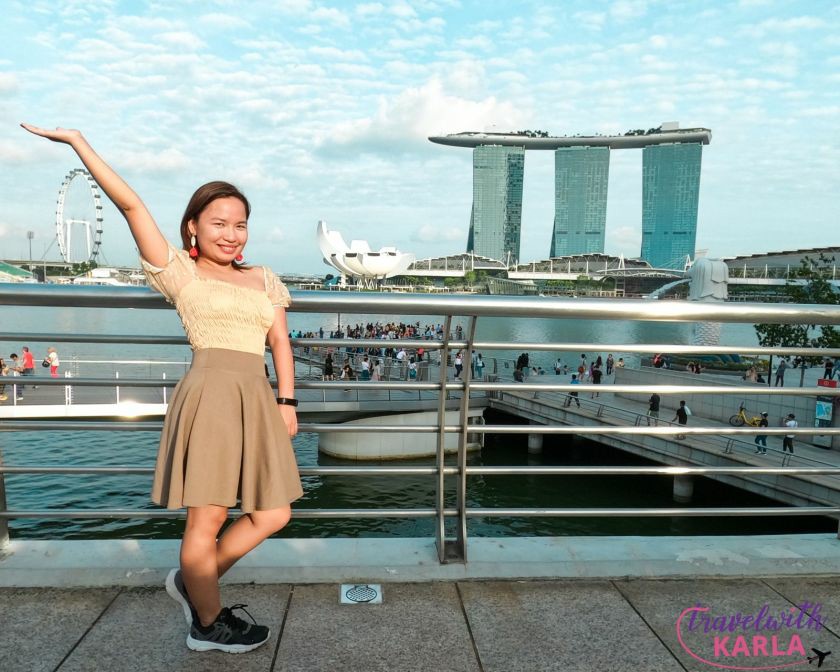 A girl on bridge in singapore